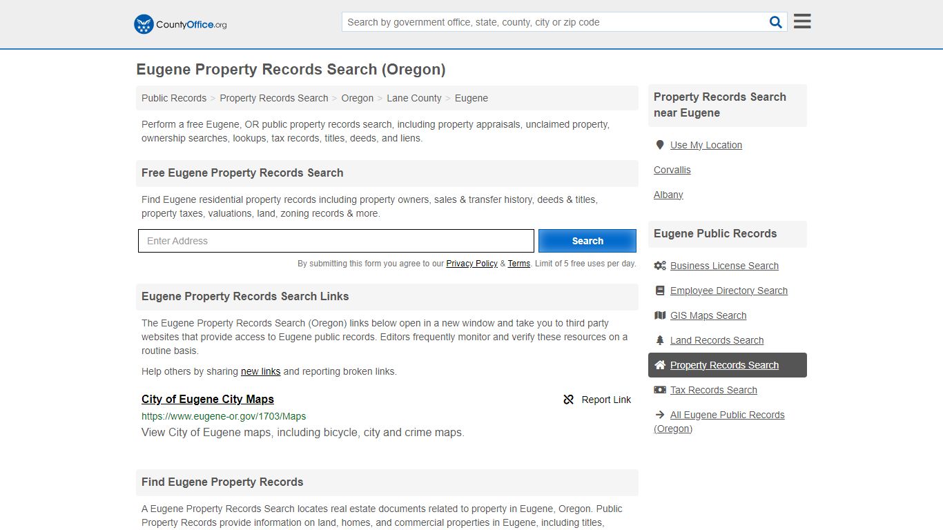 Eugene Property Records Search (Oregon) - County Office